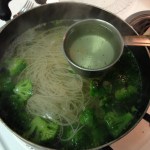 Broccoli Pesto with Rice Noodles
