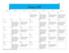 January 2014 Workout Calendar