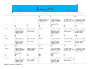 January 2014 Workout Calendar