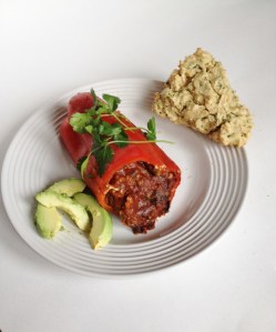 Crockpot Stuffed Peppers & Savory Scones
