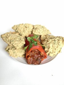 Crockpot Stuffed Peppers & Savory Scones