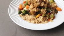 Vegan and Gluten-Free Sesame Chicken and Roasted Veggies