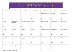 May 14 Workout Schedule