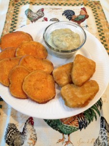 Gardein Fish, Sweet Potato Chips, Vegan and GF Tartar Sauce