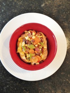 Vegan and Gluten-Free Spicy Salad Stuffed Sweet Potatoes