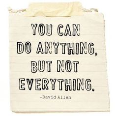 You Can do Anything, but Not Everything