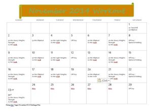 November Monthly Workout