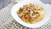 Sunbutter Pad Thai with Spaghetti Squash, vegan, gluten- and sugar-free