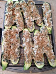 Vegan and Gluten-Free Spinach Artichoke Zucchini Boats