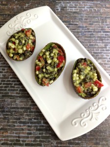 Avocado Pesto Smothered Corn Salad