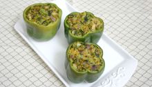 Vegan, Gluten-Free, Soy-free Pumpkin Seed Pad Thai Quinoa Stuffed Peppers