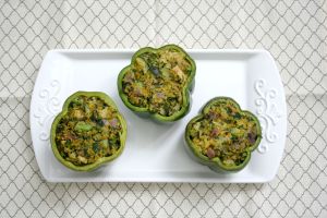 Vegan, Gluten-Free, Soy-free Pumpkin Seed Pad Thai Quinoa Stuffed Peppers