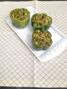 Vegan, Gluten-Free, Soy-free Pumpkin Seed Pad Thai Quinoa Stuffed Peppers