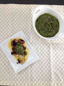 Vegan and Gluten-Free Roasted Veg and Spaghetti Squash with Olive Pesto