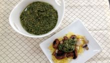 Vegan and Gluten-Free Roasted Veg and Spaghetti Squash with Olive Pesto