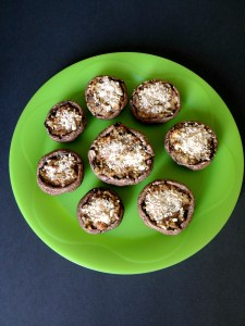 Olive Tapenade Hummus Stuffed Mushroom Appetizers