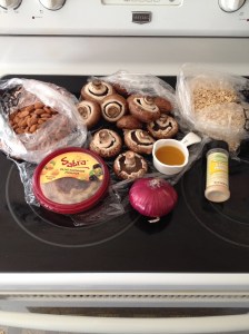 Olive Tapenade Hummus Stuffed Mushroom Appetizers