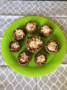 Olive Tapenade Hummus Stuffed Mushroom Appetizers