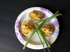 Vegan and Gluten-Free Roasted Garlic Hummus Stuffed Potatoes