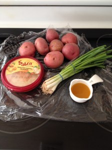 Vegan and Gluten-Free Roasted Garlic Hummus Stuffed Potatoes