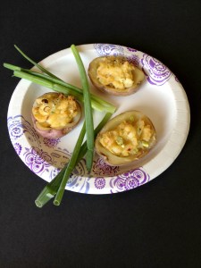Vegan and Gluten-Free Roasted Garlic Hummus Stuffed Potatoes