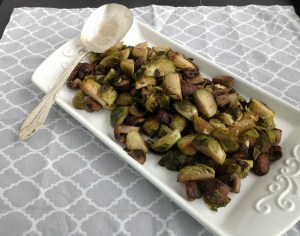 Perfect Holiday Side-dish - Vegan and Gluten-Free Sage Roasted Brussels Sprouts and Mushrooms
