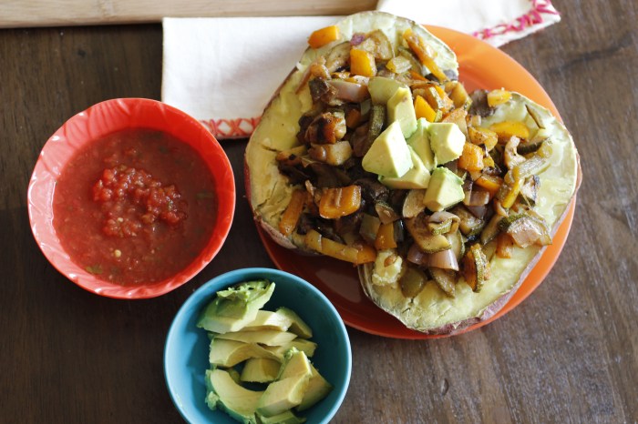 Leftover Veggies in Your Life - Make them awesome like these Spicy Leftovers Stuffed Sweet Potatoes