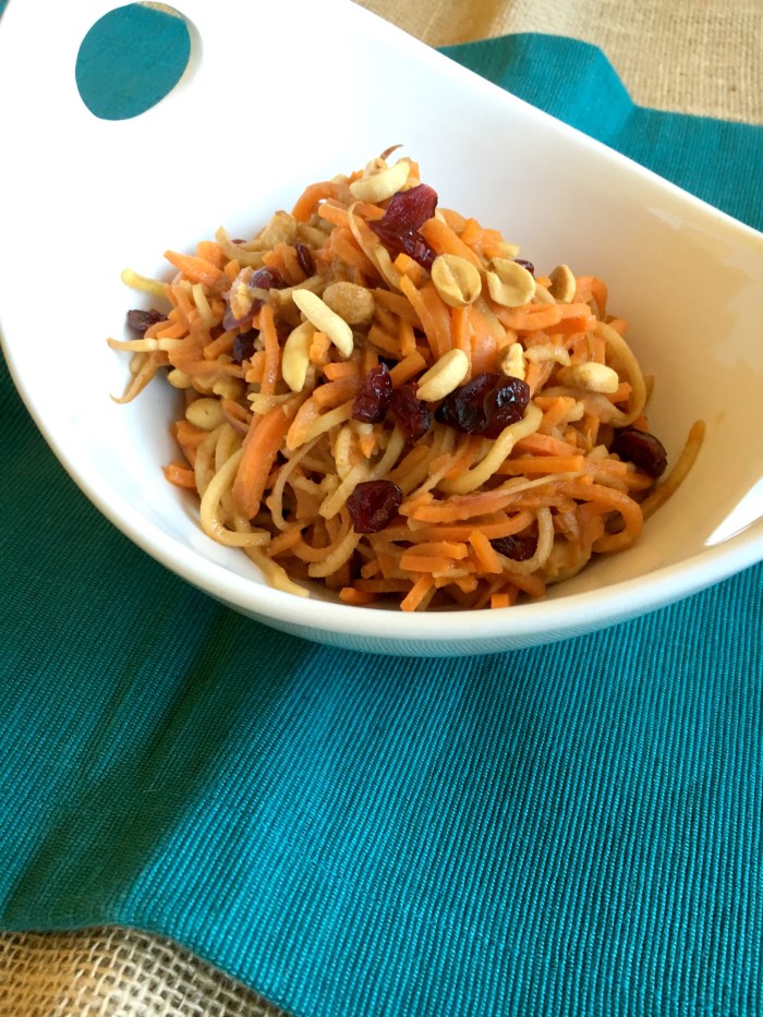 Vegan and Gluten-Free Spiralized Sweet Potato and Apple Salad