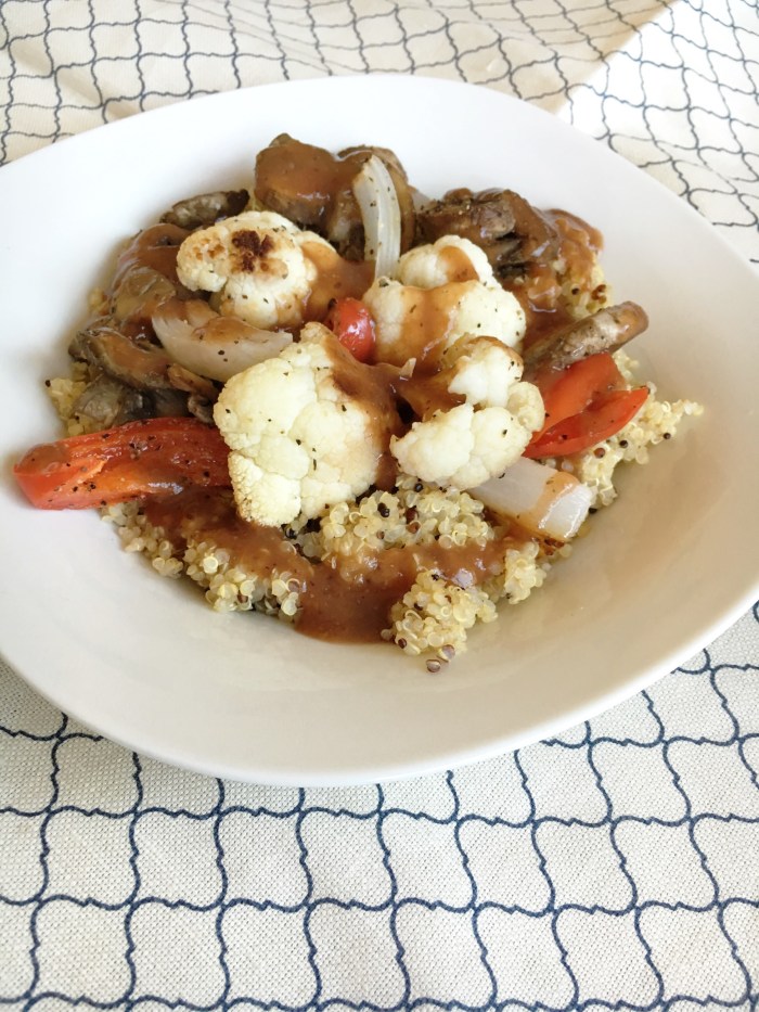Vegan and Gluten-Free Sweet and Sour Surprise with Roasted Veggies and Quinoa - A perfect meal for anyone on an Elimination Diet or trying to Eat Clean
