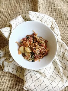 This is a very comforting and easy dish to get on your dinner table! Vegan and Gluten-Free Wanna Be Baked Ziti (Baked Spaghetti)