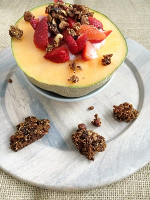 The Perfect Power Bowl - No Extra Dishes - Vegan and Gluten-Free Cantaloupe Breakfast Bowl